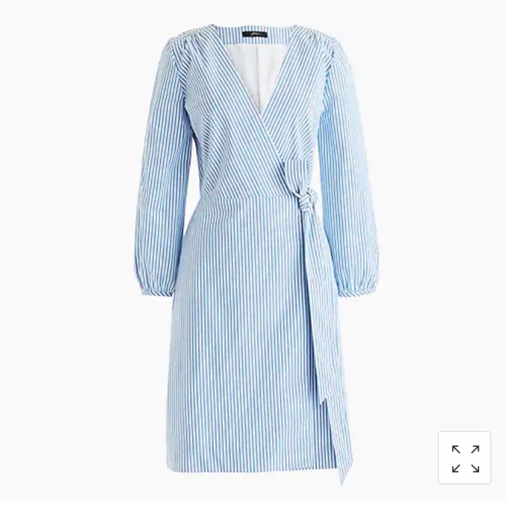 J. Crew Blue & White Stripe Wrap Dress
